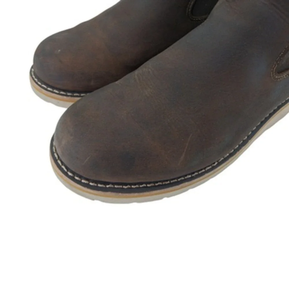 Carhartt Chelsea Boots Mens Size 8.5 Brown Leather Pull On Ankle Work Boots